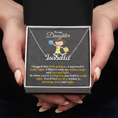 Custom Name Necklace with 16-18 Inch Adjustable Chain and Message Card- To My Daughter