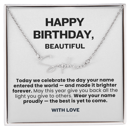 For Her: Personalized Name Pendant Necklace with Message Card — "Wear your name proudly" • Forever Her Name