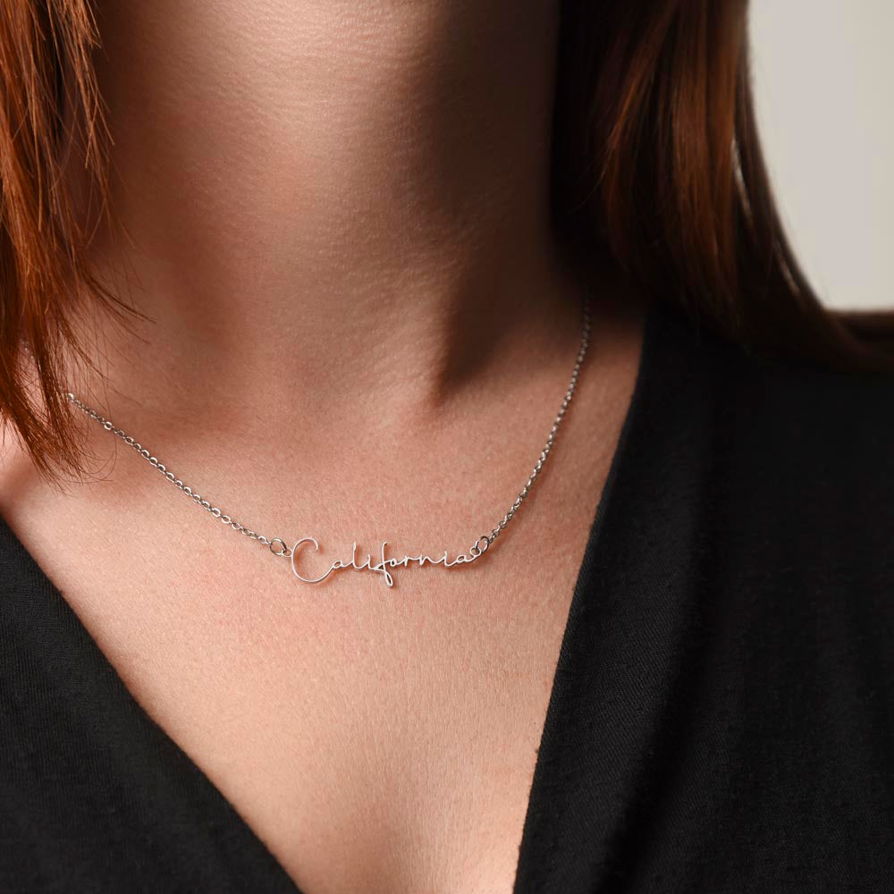 For Her: Personalized Name Pendant Necklace with Message Card — "Wear your name proudly" • Forever Her Name