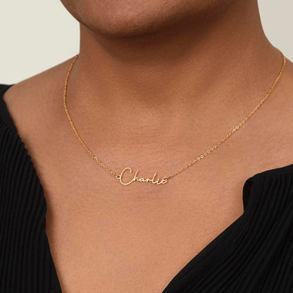 For Her: Personalized Name Pendant Necklace with Message Card — "Wear your name proudly" • Forever Her Name