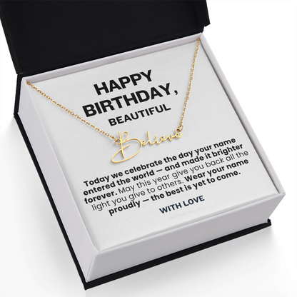 For Her: Personalized Name Pendant Necklace with Message Card — "Wear your name proudly" • Forever Her Name