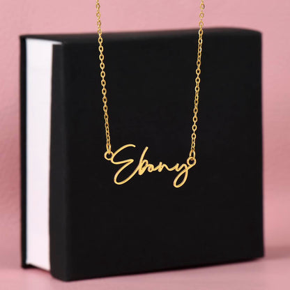 Personalized Signature Name Necklace with 16-18 Inch Adjustable Chain and Message Card - To My Bestie