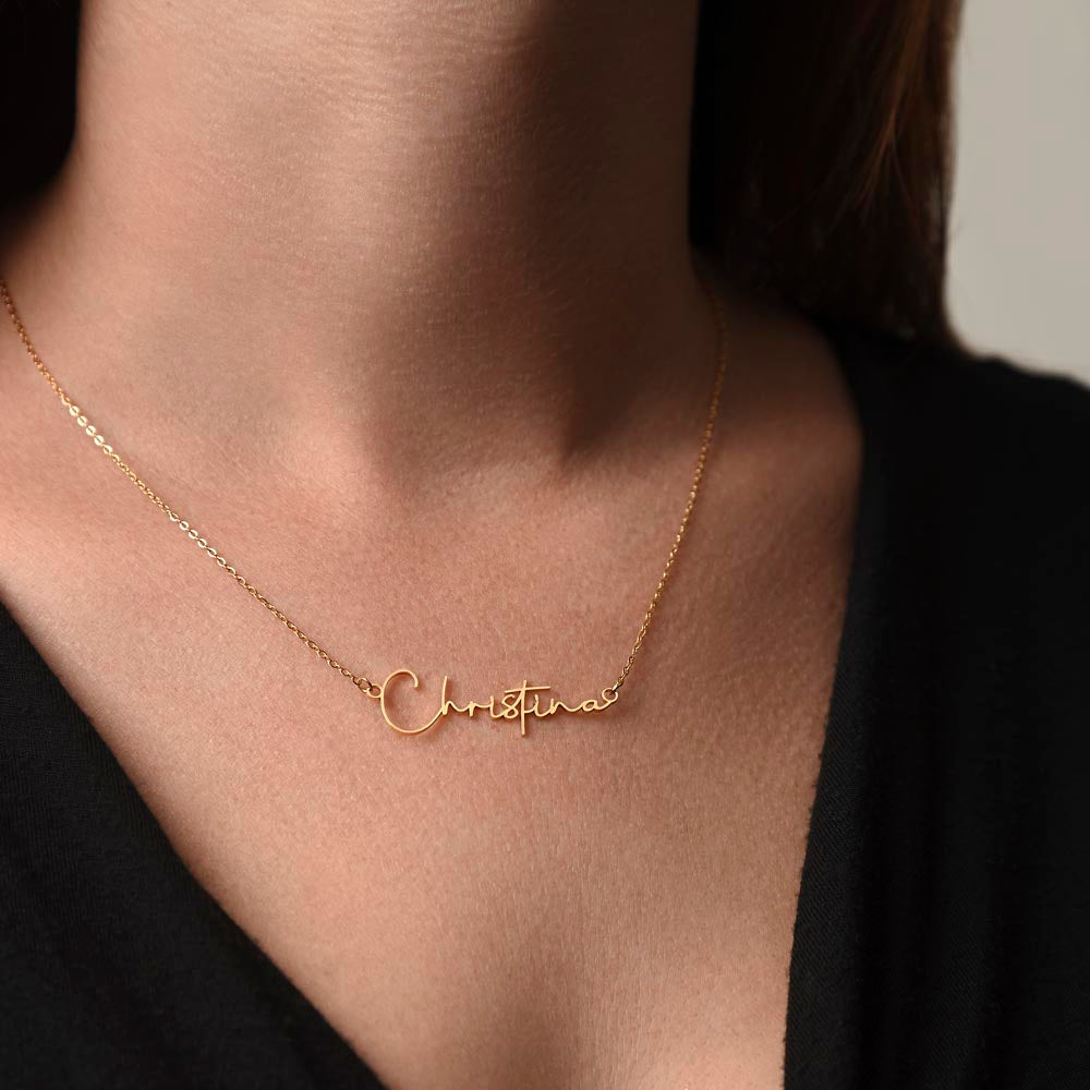 For Her: Personalized Name Pendant Necklace with Message Card — "Wear your name proudly" • Forever Her Name