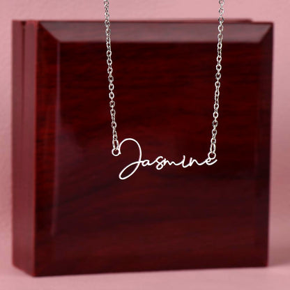 Personalized Signature Name Necklace with 16-18 Inch Adjustable Chain and Message Card - To My Bestie