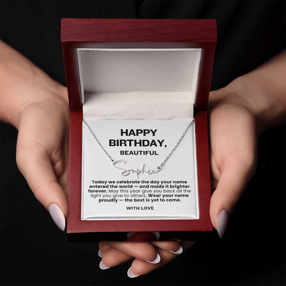 For Her: Personalized Name Pendant Necklace with Message Card — "Wear your name proudly" • Forever Her Name