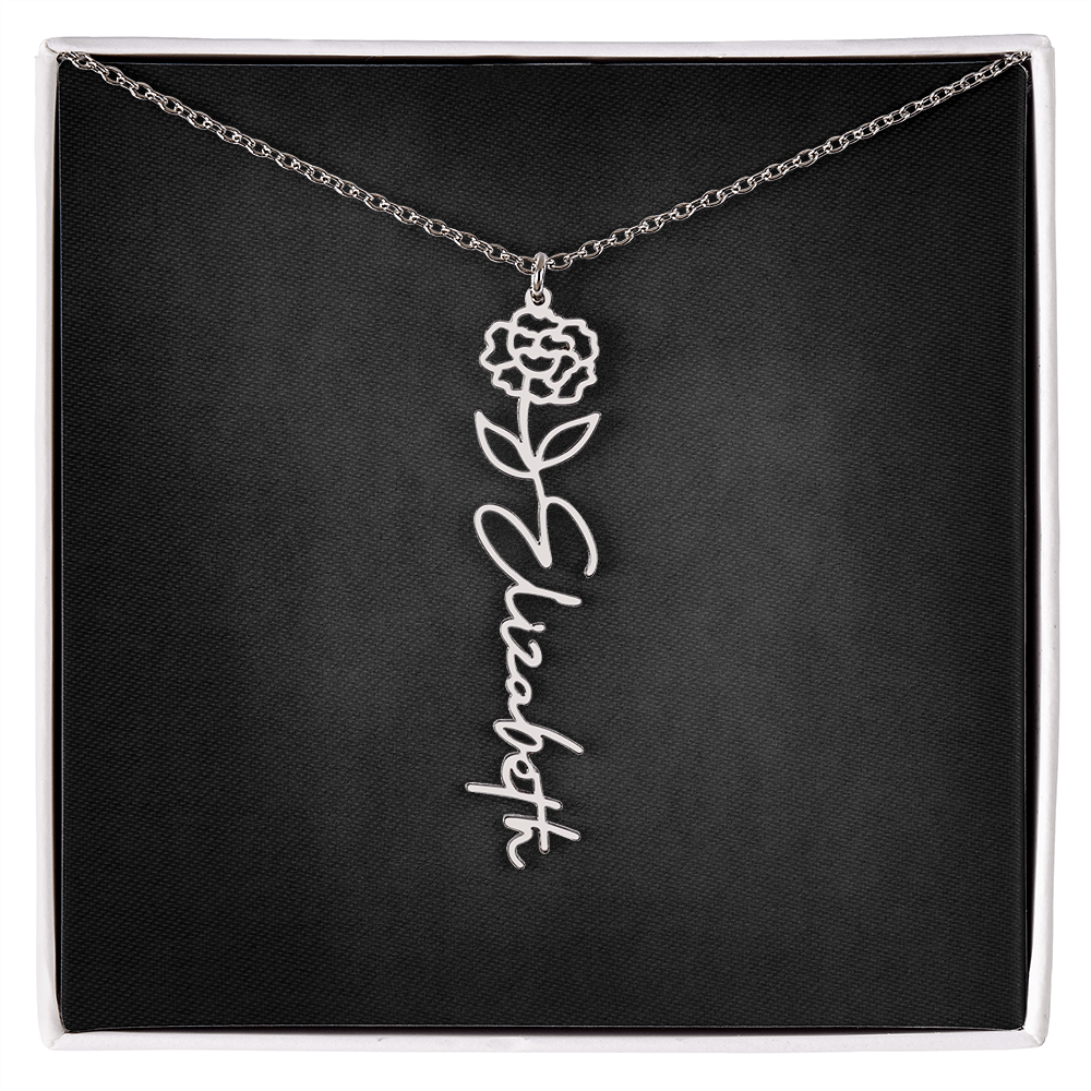 Personalized Flower Name Necklace