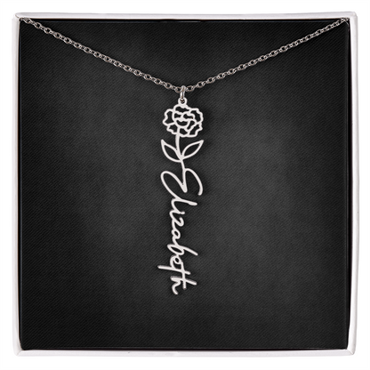 Personalized Flower Name Necklace
