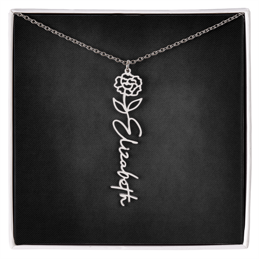 Personalized Flower Name Necklace
