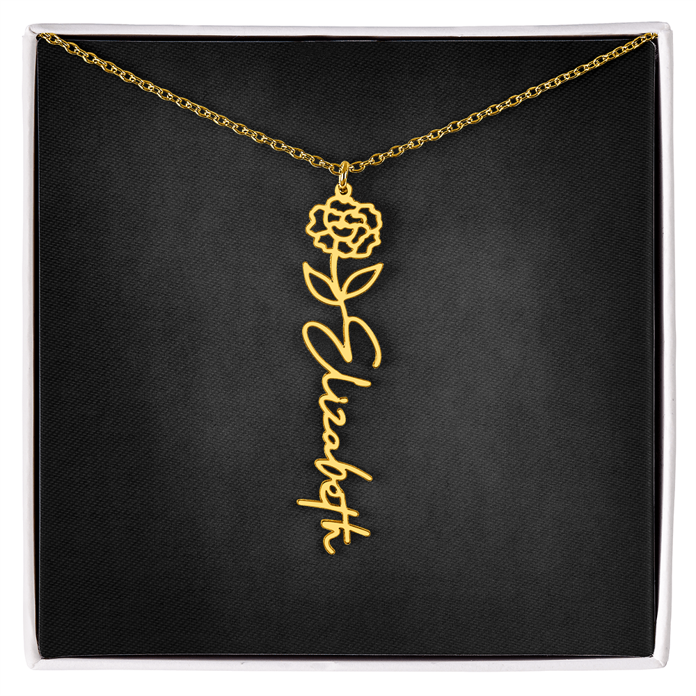 Personalized Flower Name Necklace