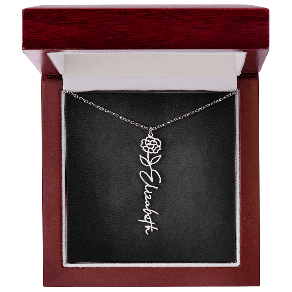 Personalized Flower Name Necklace