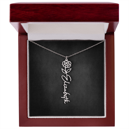 Personalized Flower Name Necklace