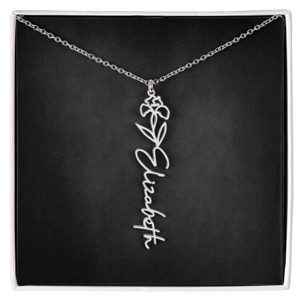 Personalized Flower Name Necklace
