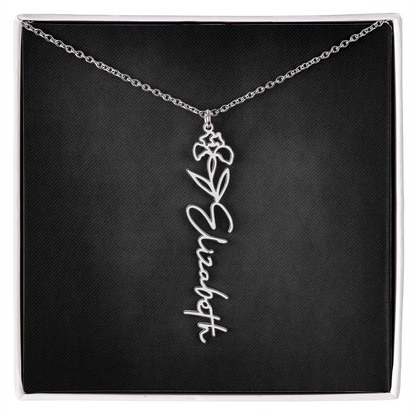 Personalized Flower Name Necklace