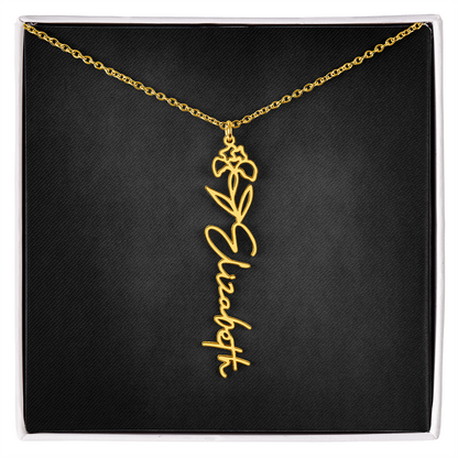 Personalized Flower Name Necklace