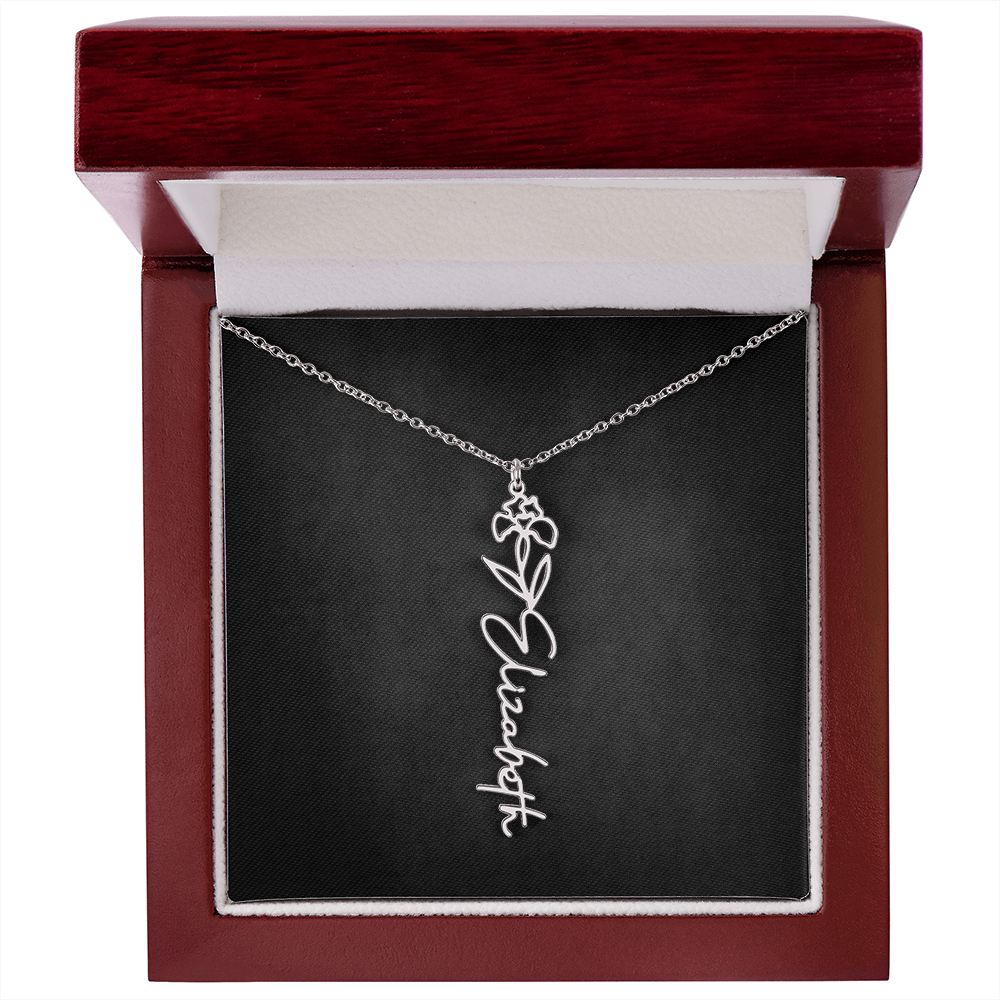 Personalized Flower Name Necklace