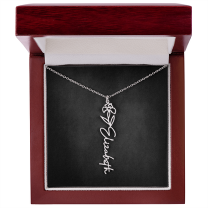 Personalized Flower Name Necklace