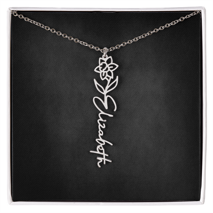 Personalized Flower Name Necklace