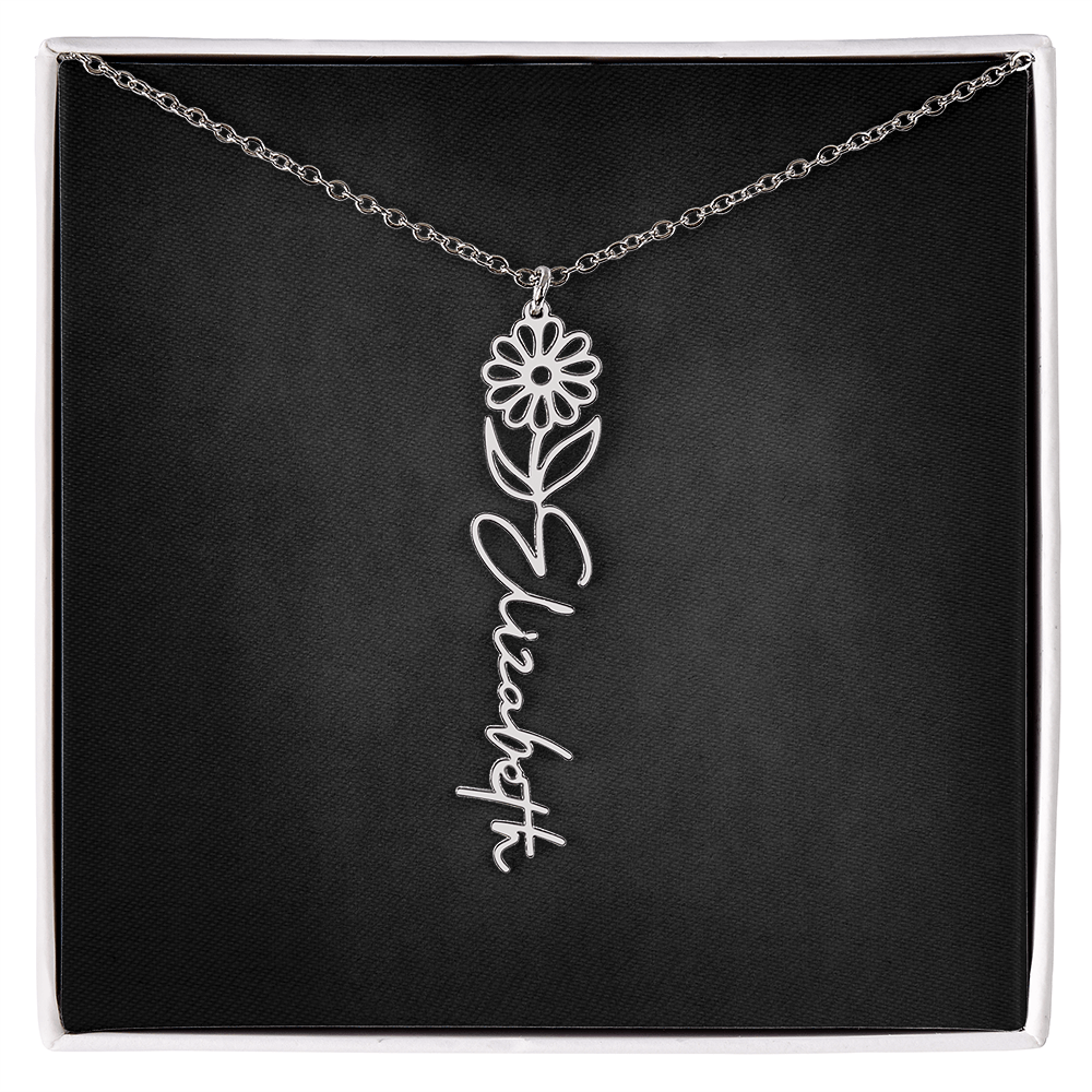 Personalized Flower Name Necklace