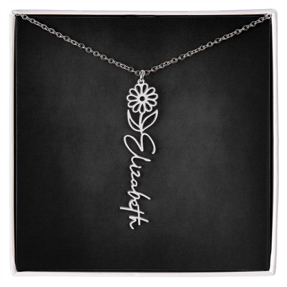 Personalized Flower Name Necklace