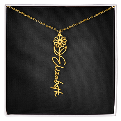 Personalized Flower Name Necklace