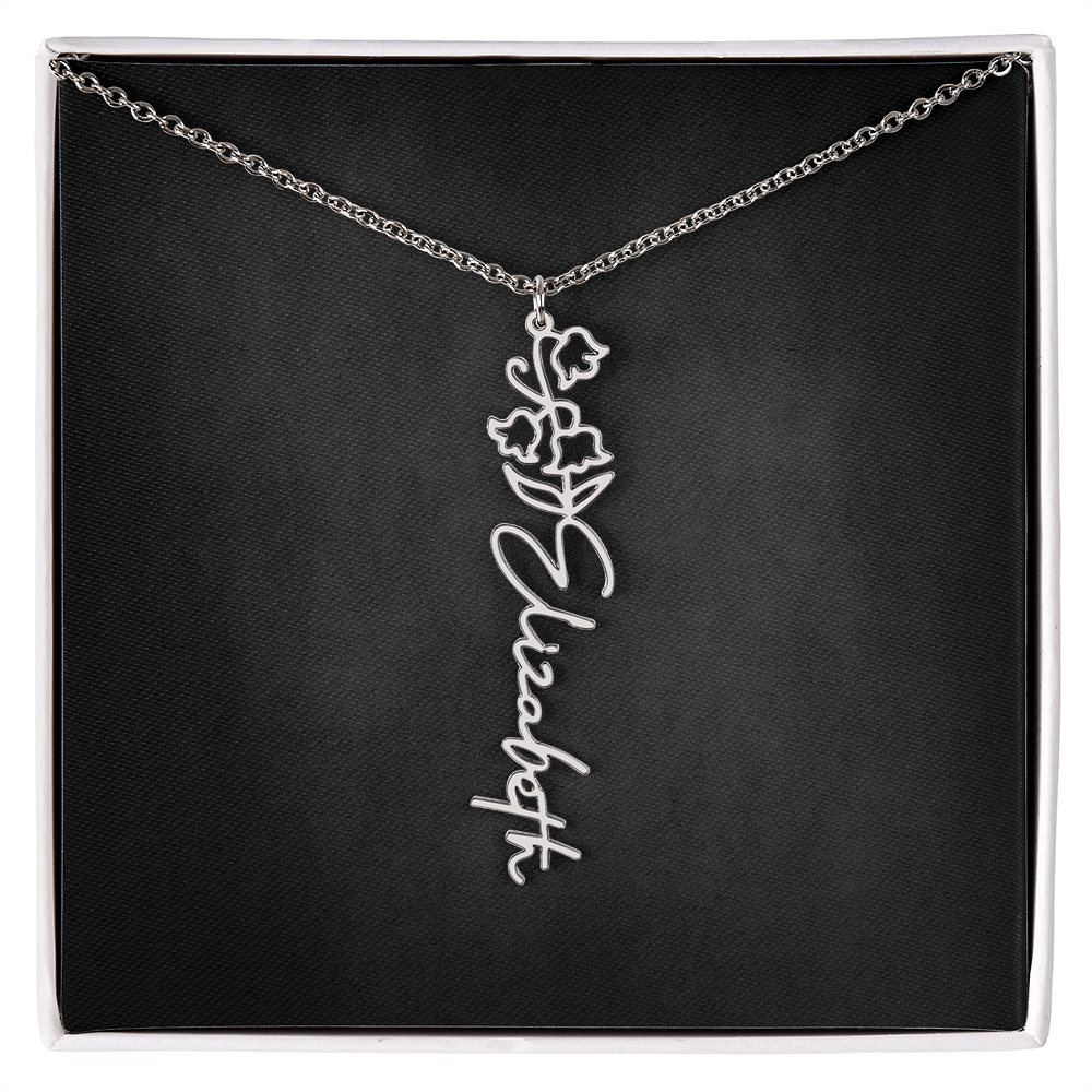 Personalized Flower Name Necklace