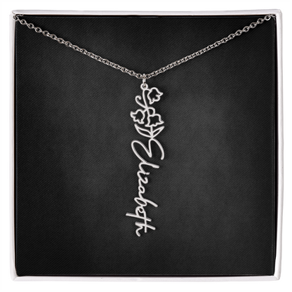 Personalized Flower Name Necklace