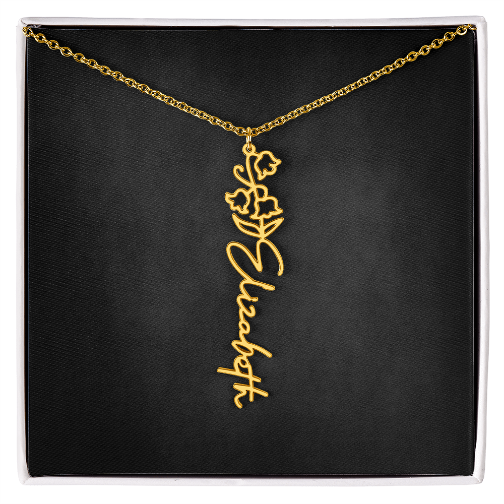 Personalized Flower Name Necklace