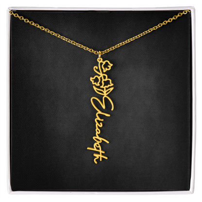 Personalized Flower Name Necklace