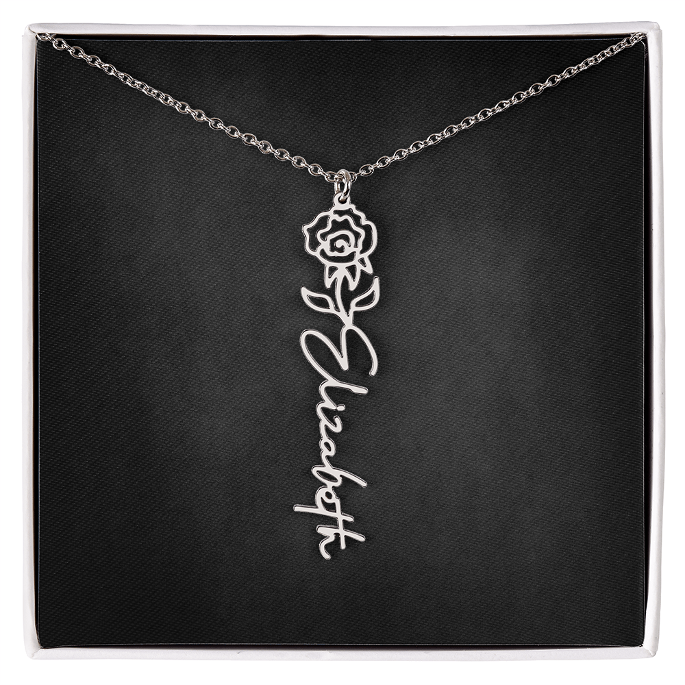 Personalized Flower Name Necklace