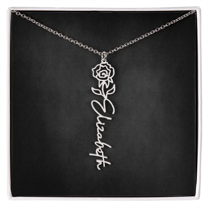 Personalized Flower Name Necklace