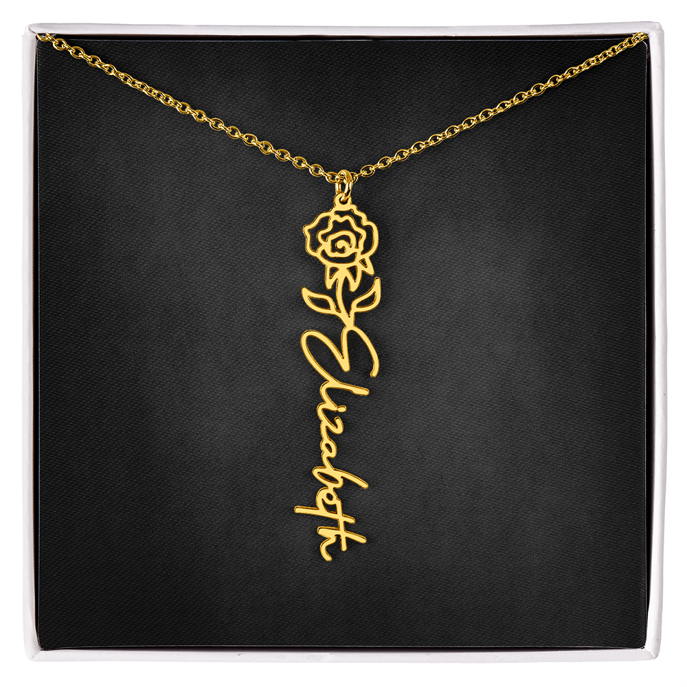 Personalized Flower Name Necklace