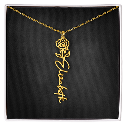 Personalized Flower Name Necklace
