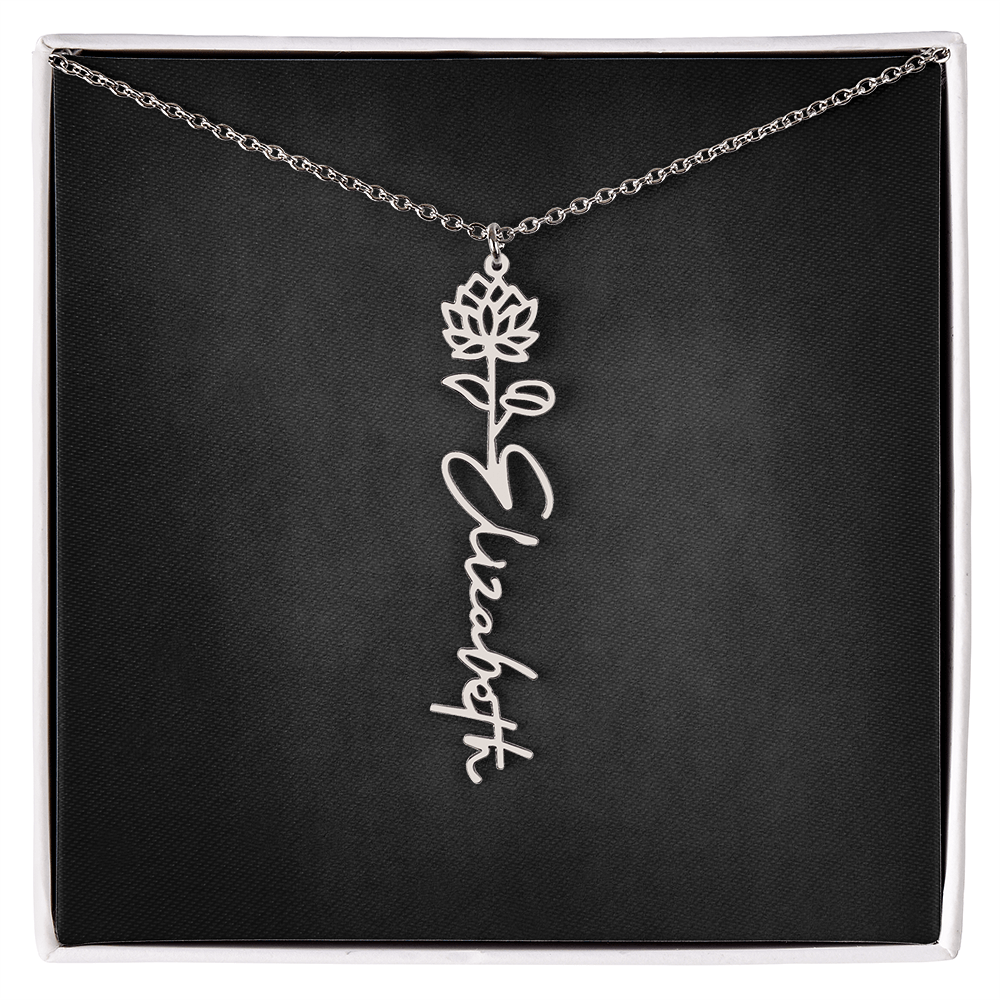 Personalized Flower Name Necklace