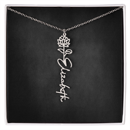 Personalized Flower Name Necklace