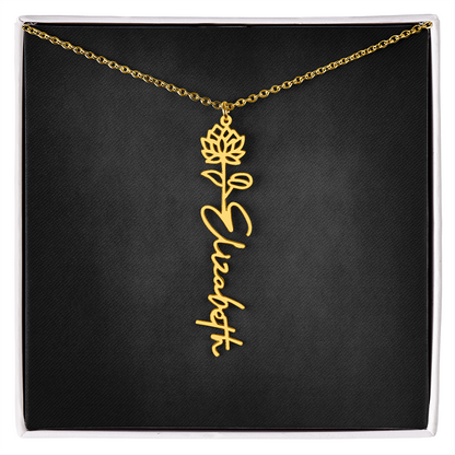Personalized Flower Name Necklace