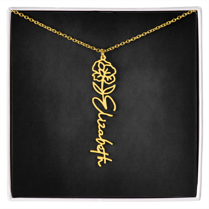 Personalized Flower Name Necklace
