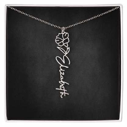 Personalized Flower Name Necklace
