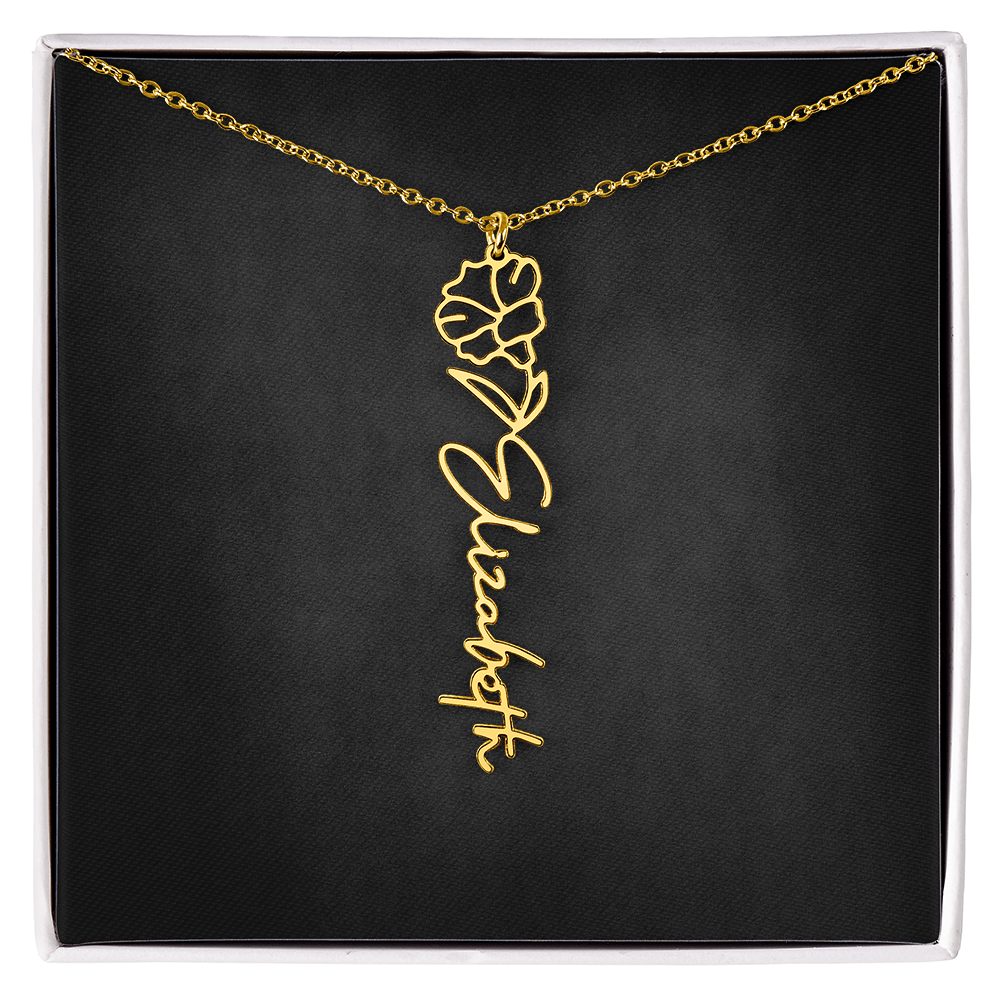 Personalized Flower Name Necklace