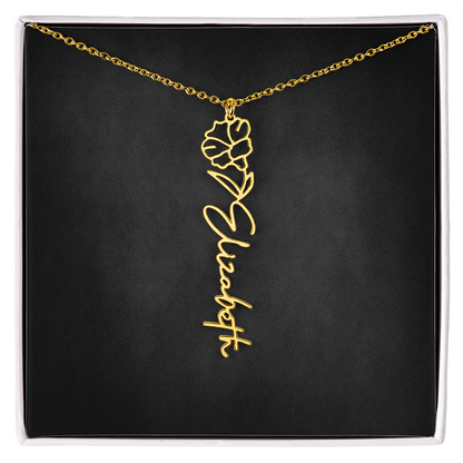 Personalized Flower Name Necklace