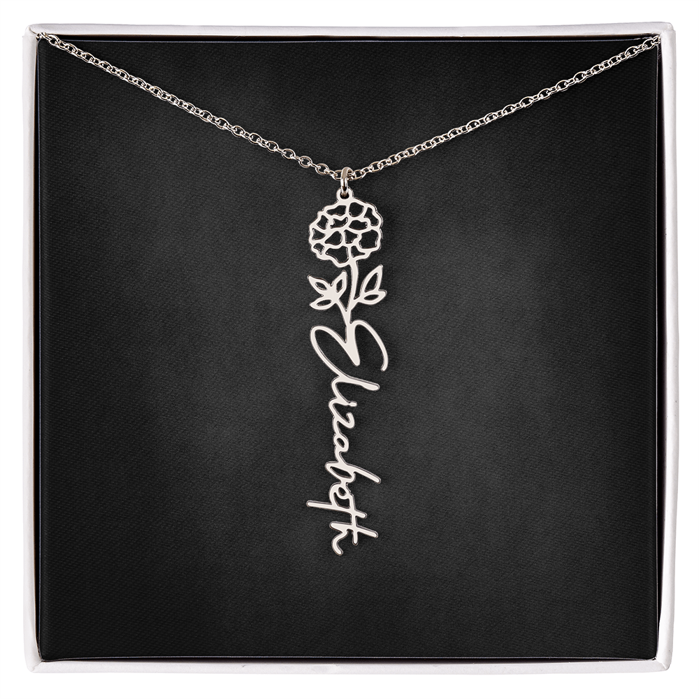 Personalized Flower Name Necklace