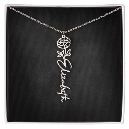 Personalized Flower Name Necklace