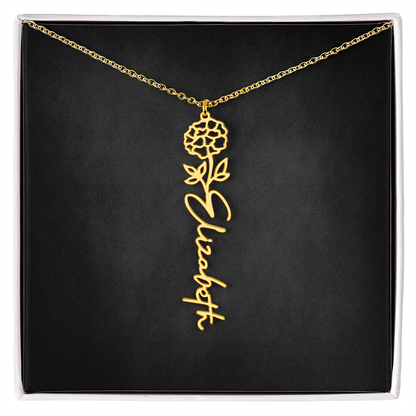 Personalized Flower Name Necklace