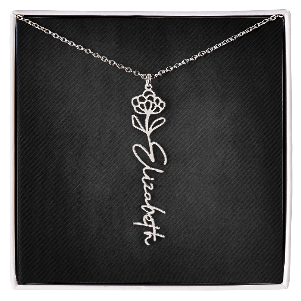 Personalized Flower Name Necklace