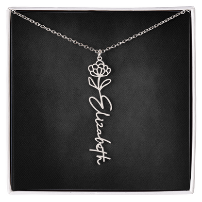 Personalized Flower Name Necklace