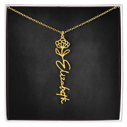 Personalized Flower Name Necklace