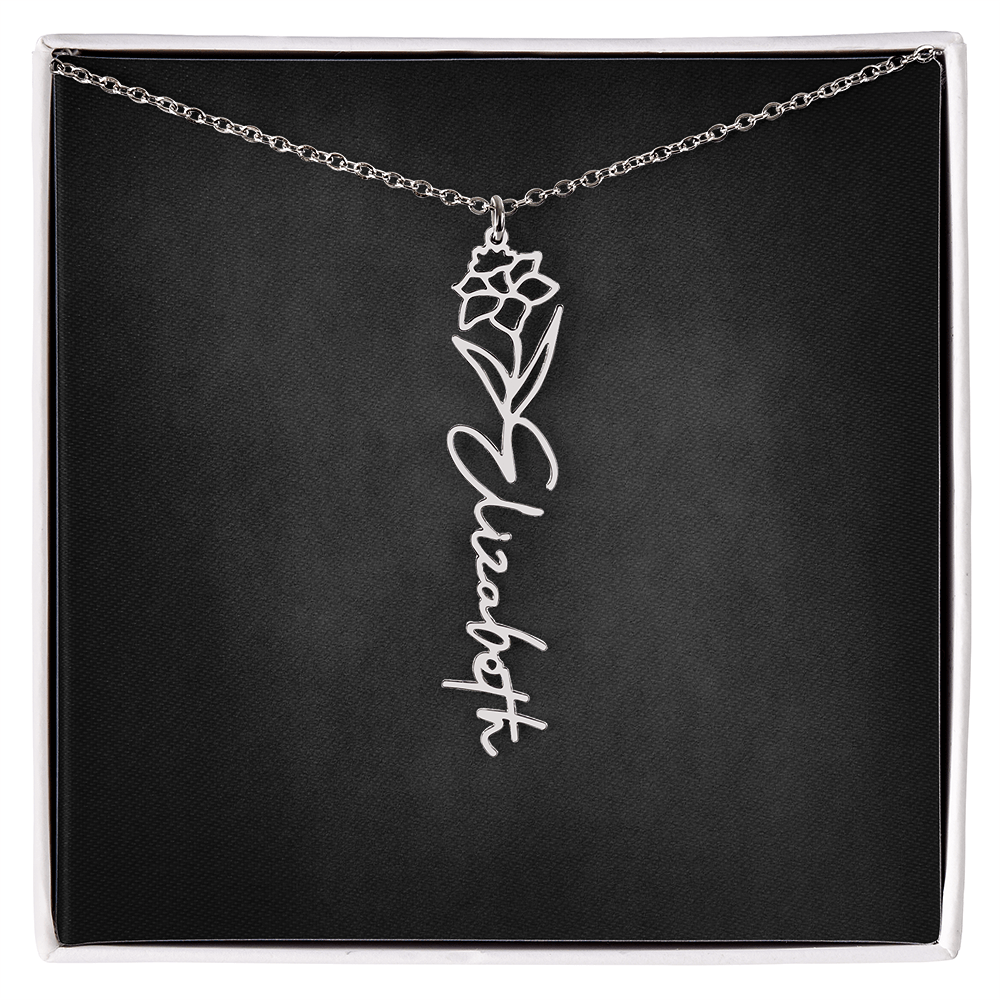 Personalized Flower Name Necklace