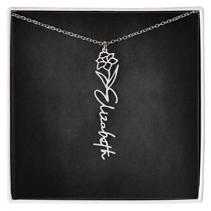 Personalized Flower Name Necklace