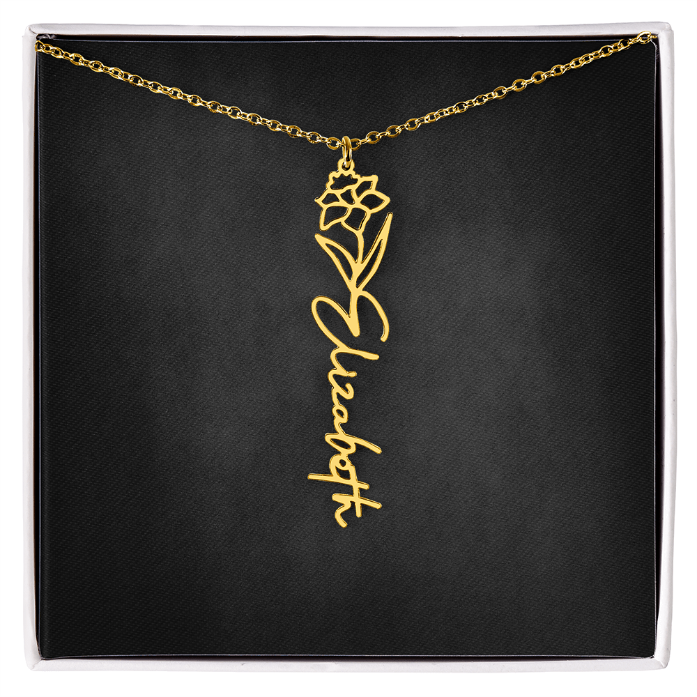 Personalized Flower Name Necklace
