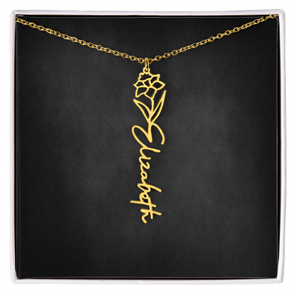 Personalized Flower Name Necklace