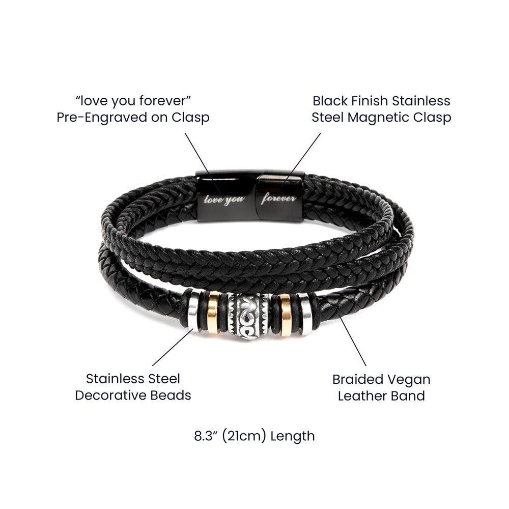 For Son: Love You Forever Bracelet with Message Card — "I'll always be with you"